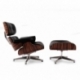 Réplique Eames lounge chair en simili cuir et base chromée par Charles & Ray