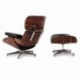 Réplique Eames lounge chair en simili cuir et base chromée par Charles & Ray