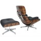 Replica fauteuil Eames Lounge Chair avec pied chromé par Charles & Ray Eames