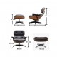 Réplique chaise lounge Eames en simili cuir par Charles & Ray