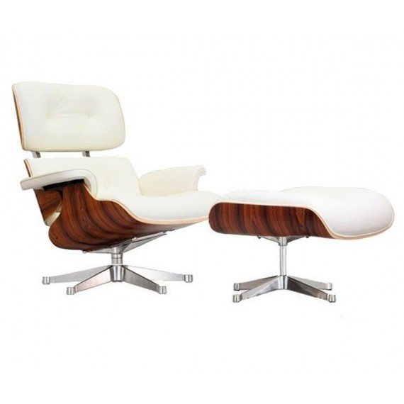 Replica fauteuil Eames Lounge Chair avec pied chromé par Charles & Ray Eames