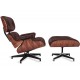 Réplique du fauteuil Eames Lounge Chair en cuir vintage vieilli.