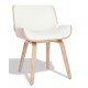 Chaise Nordic Plywood avec coussin en similicuir en bois d'érable